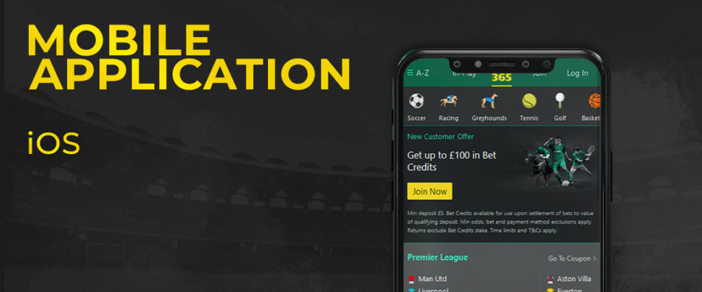 Bet365 app for iOS devices