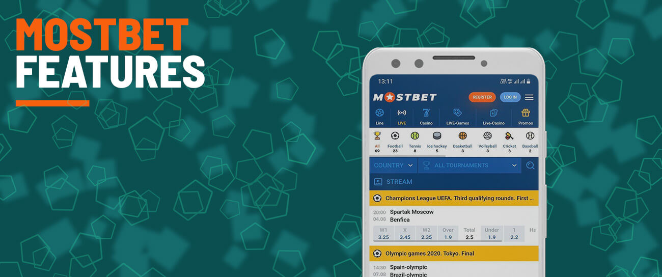 The Mostbet app gives you many features