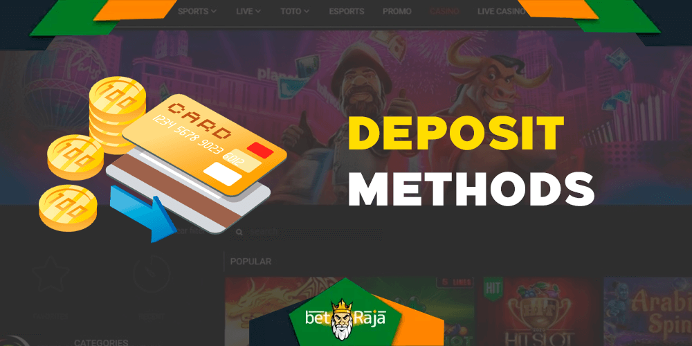 All available deposit methods on the Megapari.