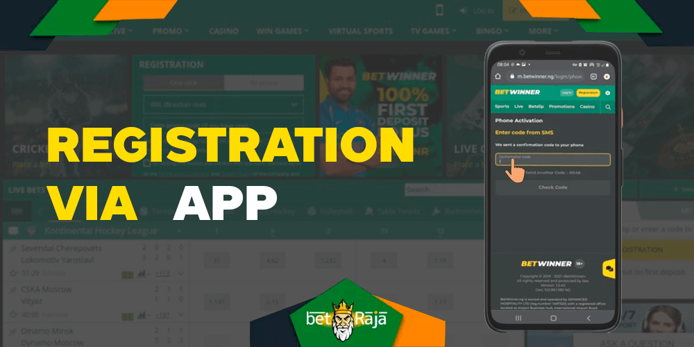 All infromation you have to know about registration on the betwinner via app.