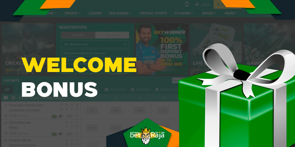 Betwinner welcome bonus offer.