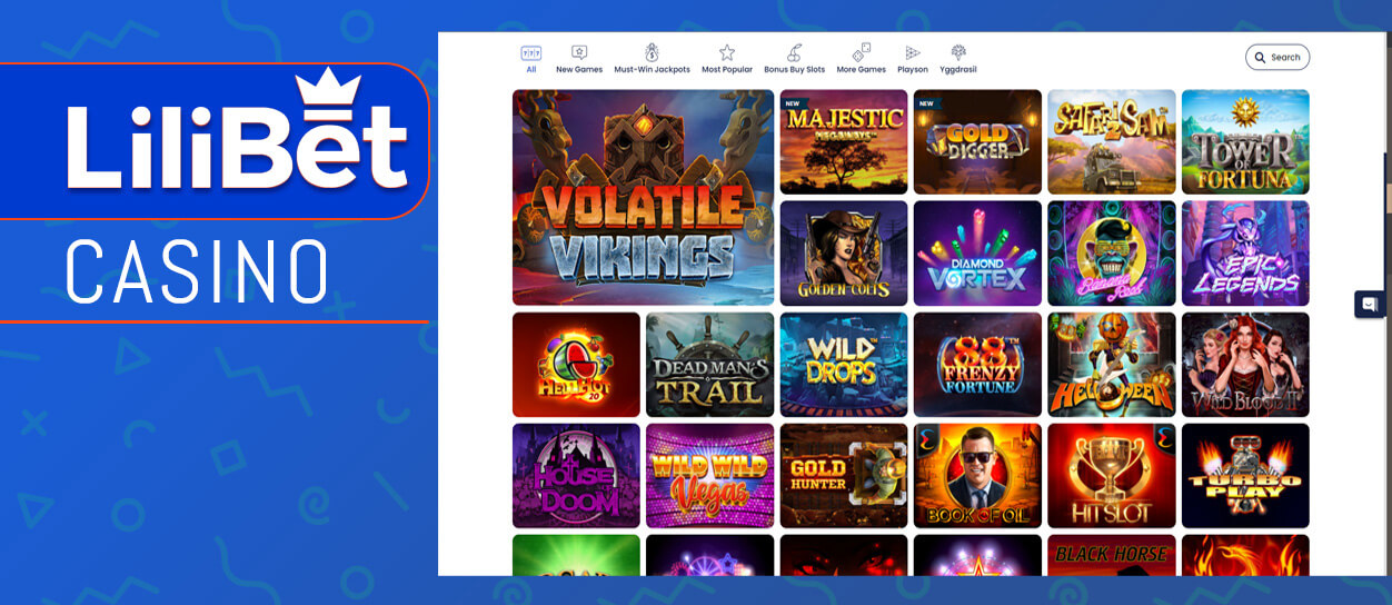 All available casino games on the Lilibet platform.