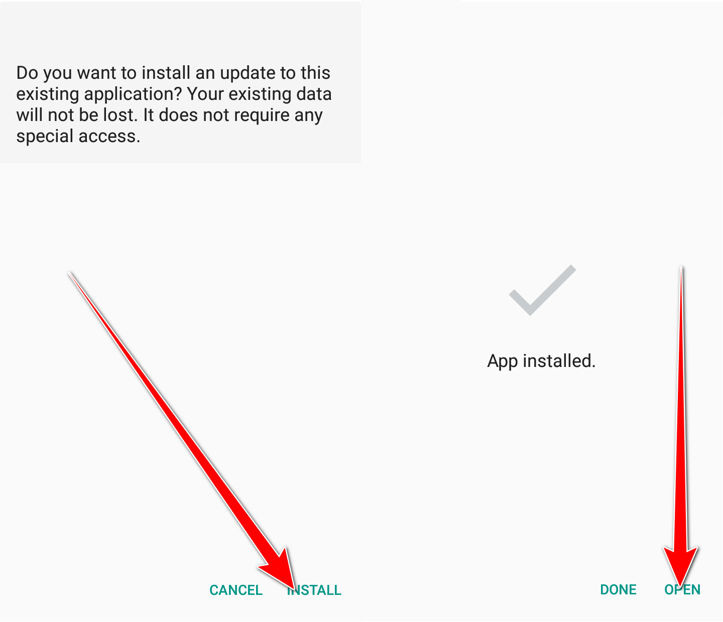 Completing the 1Win application installation process