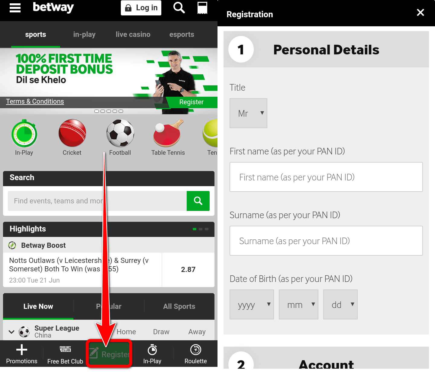 betway india app file download
