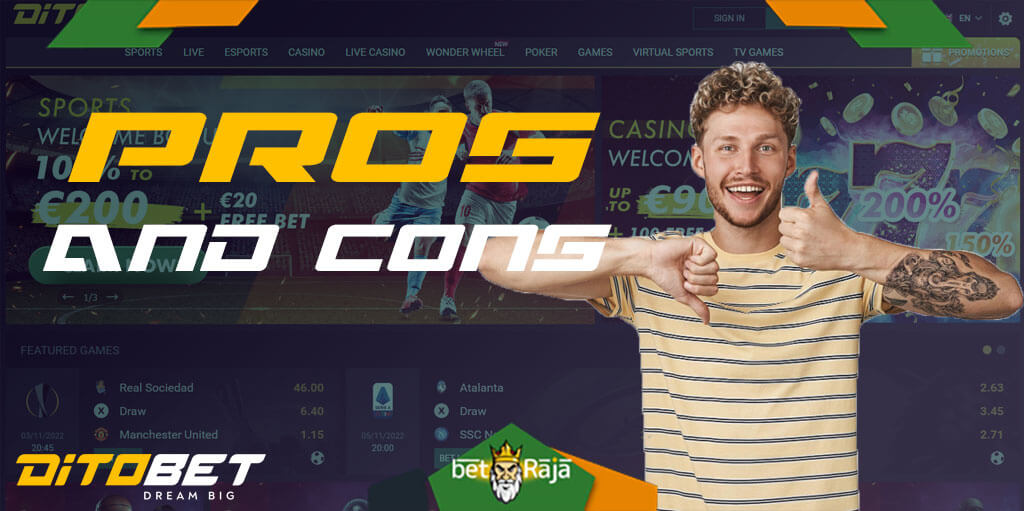 All the pros and cons of Ditobet casino.