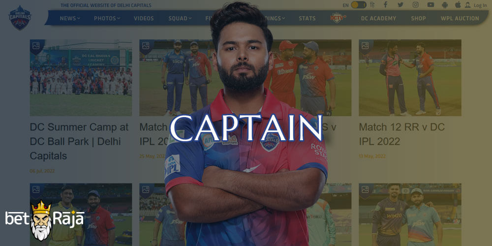 Rishabh Pant is the current captain of the Delhi Capitals.