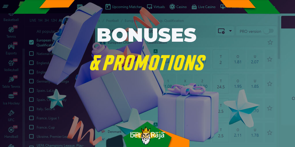 Parimatch player bonuses and promotions