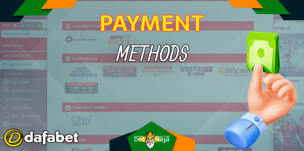 Before you start betting, find out about Dafabet's payment options
