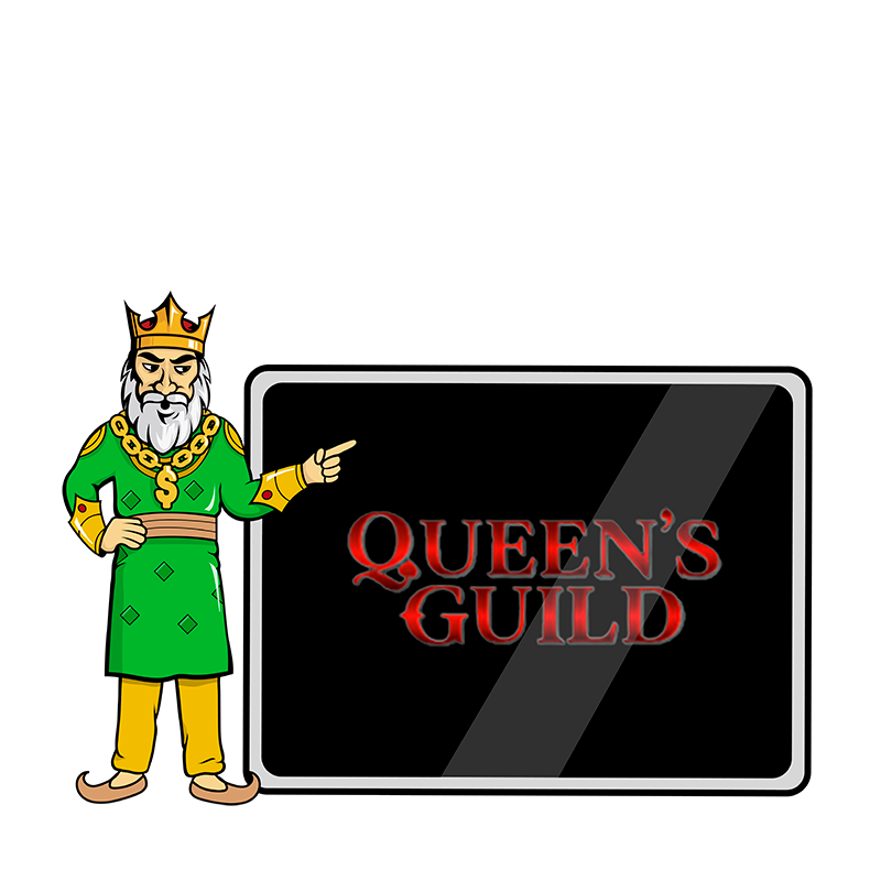 Raja with Queen's Guild logo