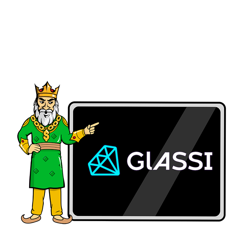 Raja with Glassi Casino logotype