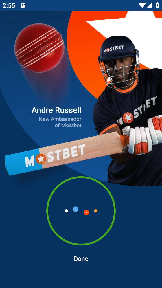 Main page of the Mostbet bookmaker mobile application.