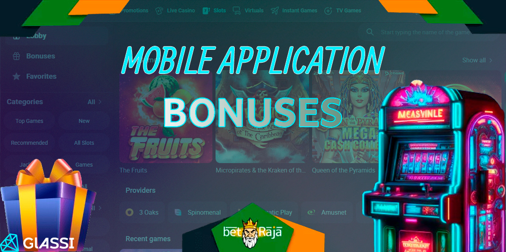 A lot of bonuses and free spins await you in the Glassi Casino mobile app.