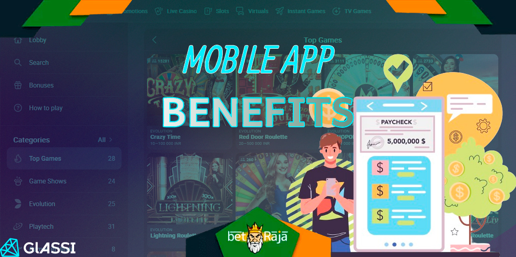 Advantages and disadvantages of the Glassi Casino mobile application.