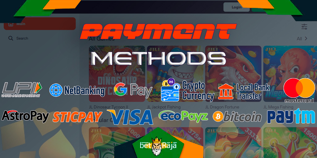 All the most popular payment methods in India are available at 7cric casino.