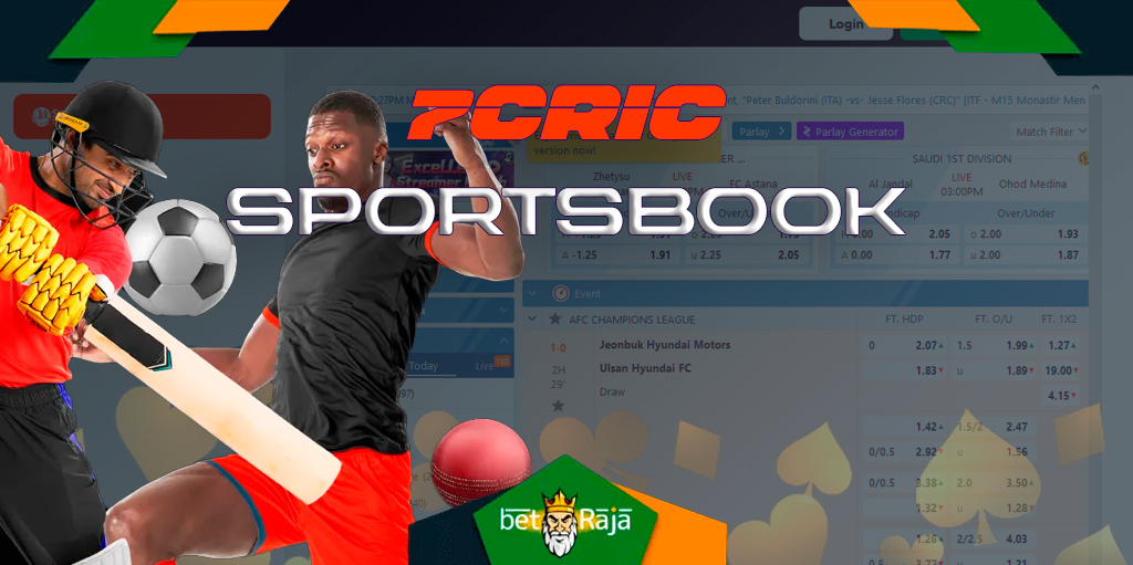 In addition to the casino, the 7cric website also has an extensive sports betting section.