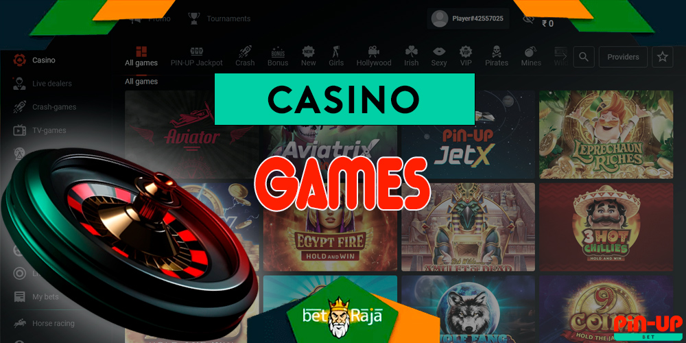 All casino games on Pin-up site.