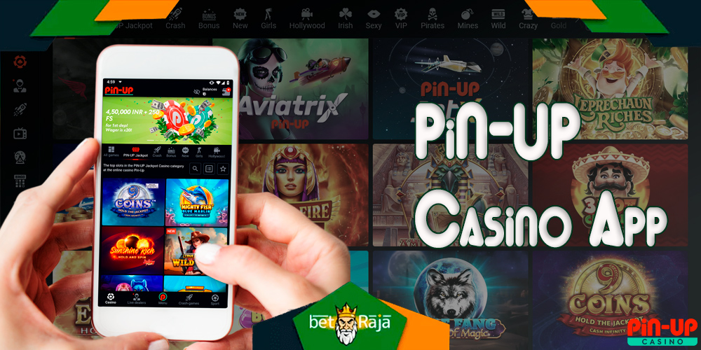 Pin-Up casino mobile application, available for download to your smartphone.