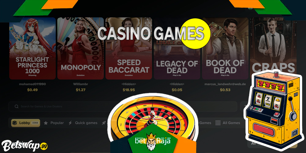 The Betswap offers a variety of games such as slots, roulette, blackjack, and poker.