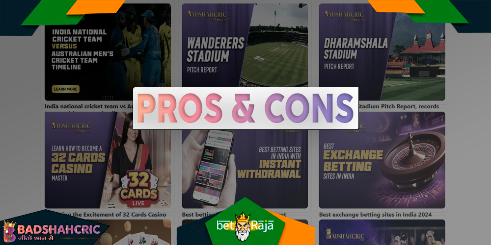 Badshahcric is a sports betting platform. Pros include user-friendly interface and wide sportsbook options, while cons highlight limited banking methods and customer support.