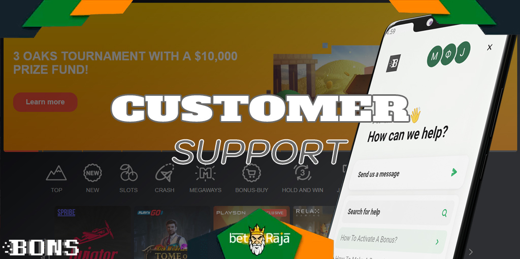 Support service in SpinBetter mobile aplication