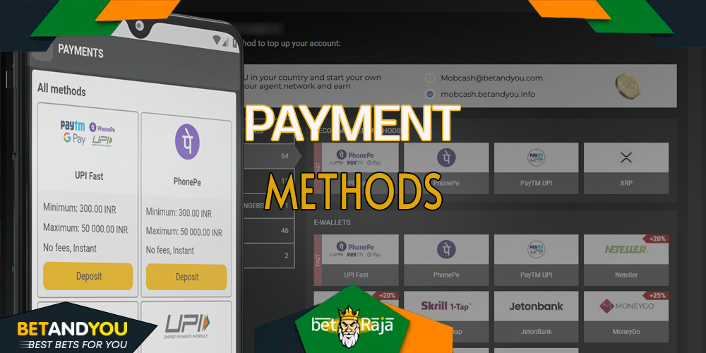 Payment methods via the Betandyou mobile app