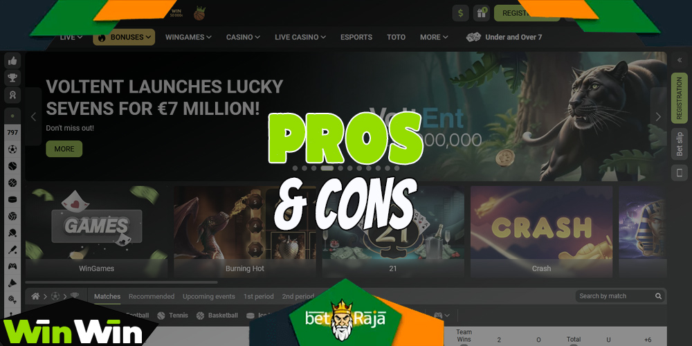 WinWin Casino is a platform for gaming and sports betting.